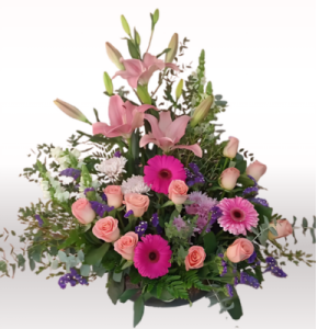 Arreglo Catalina Rosas, Gerberas y Lilis