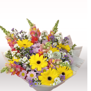 BOUQUET CANELA GERBERAS Y FLORES MIXTAS