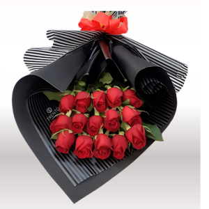 Bouquet Amor profundo 15 Rosas Rojas
