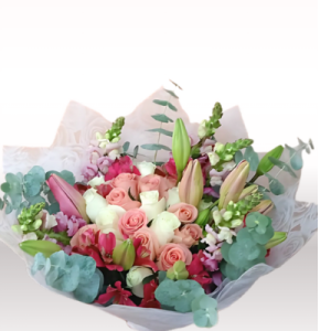 Bouquet Besos de Amor Rosas, lilis y flores mixtas