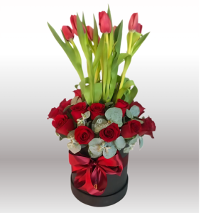 Caja Love Love Tulipanes y rosas