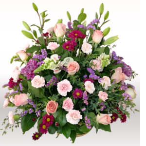 CANASTA ALESSA Rosas, Lilis y Follajes