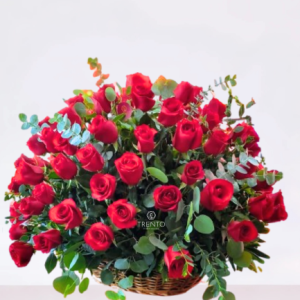 Canasta Alfonsina de 100 rosas