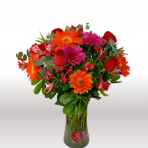 Jarrón Julia Gerberas, Rosas flores mixtas