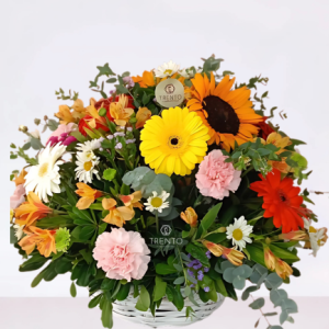 ARREGLO SUMMER LOVE GERBERAS, GIRASOLES Y FLORES MIXTAS