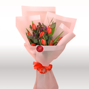 Bouquet Magicos Destellos tulipanes y follajes