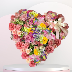 Corazón Ternura de Amor flores mixtas